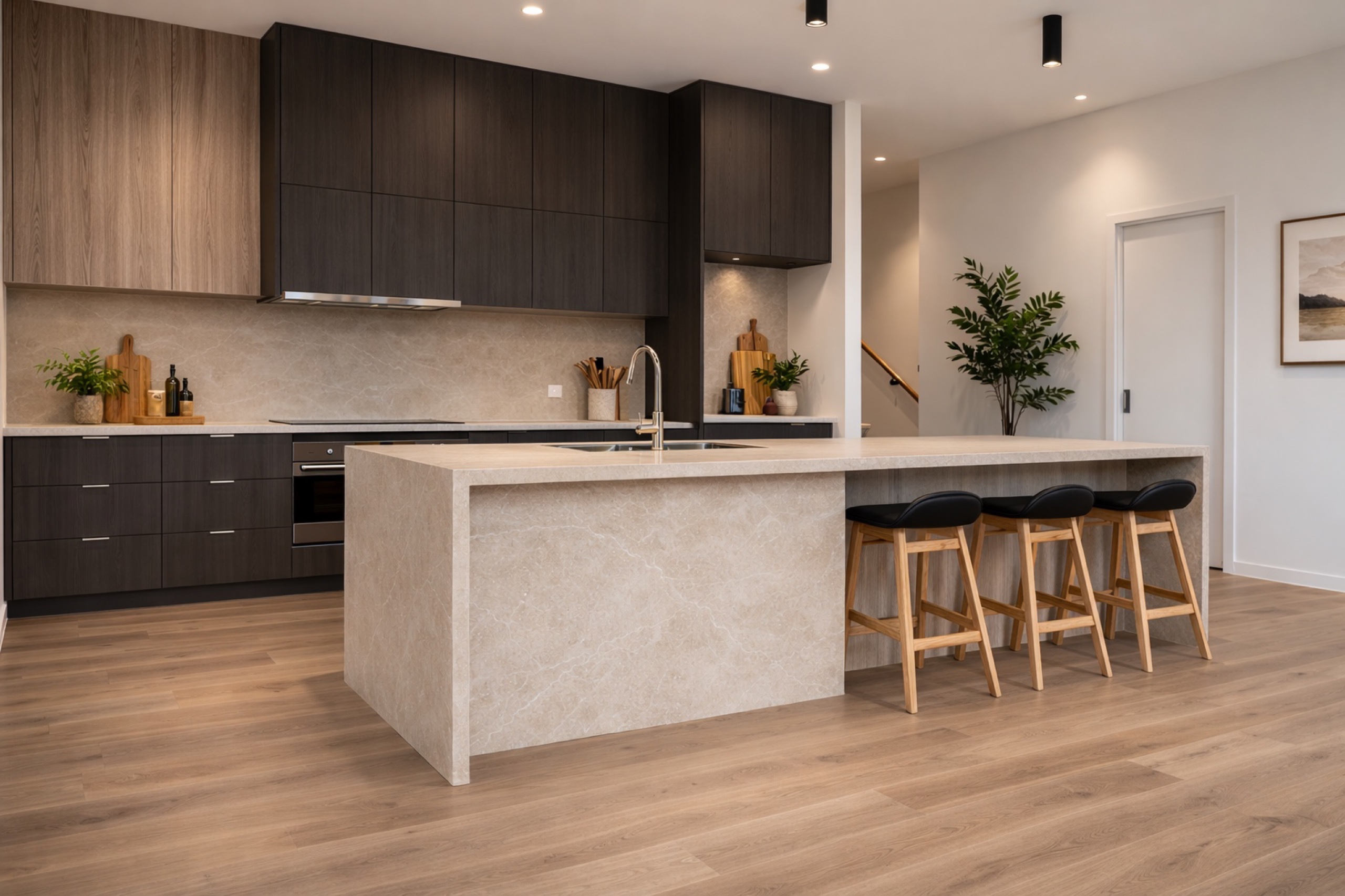 Modern custom kitchen with precision cabinetry by Feature Joinery